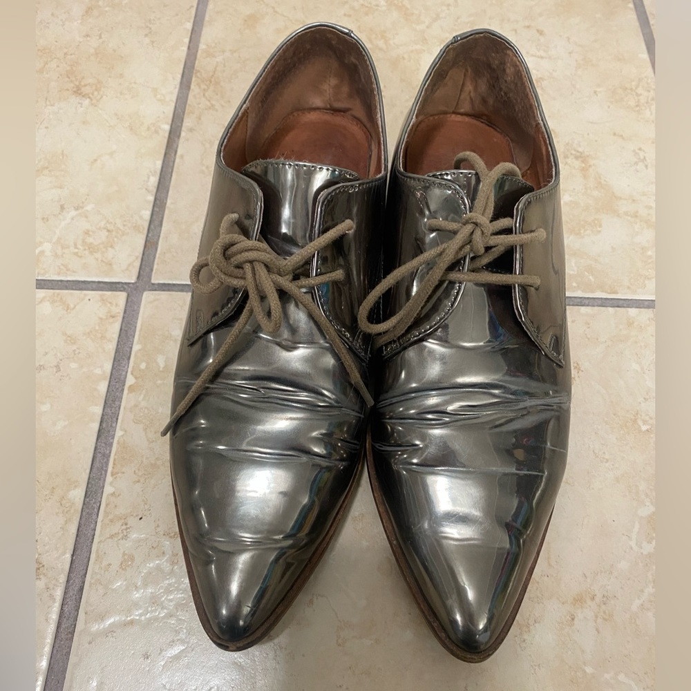 Gold loafers
